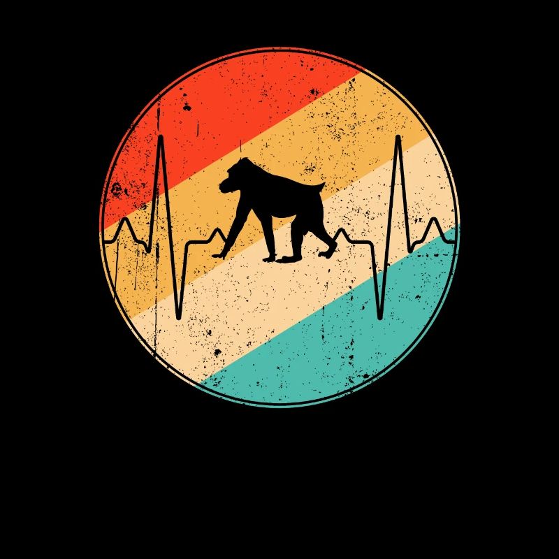 Affe Retro Herzschlag