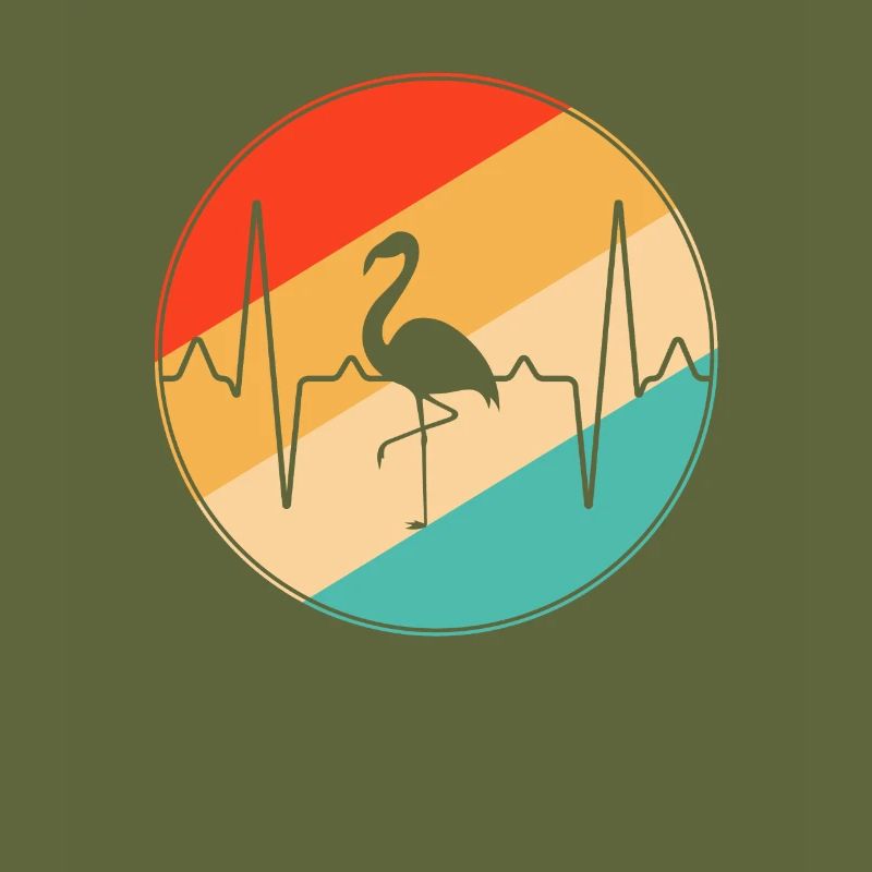 Flamingo Retro Heartbeat