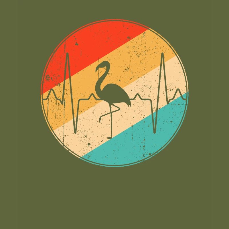 Flamingo Retro Heartbeat