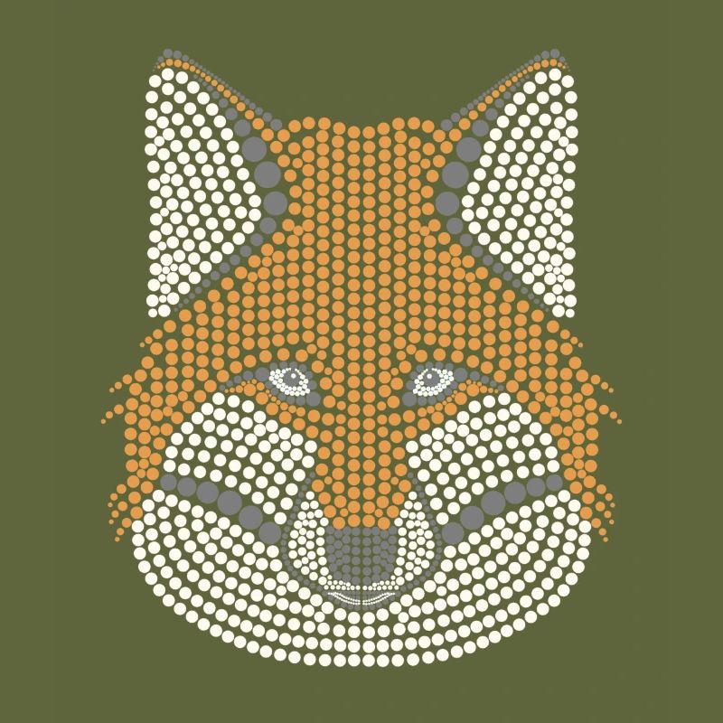 Conception d’animaux forestiers de renards parsemés de têtes d’animaux