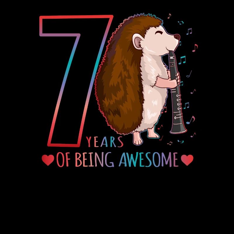 Igel spielt flöte - Igel 7. Geburtstag