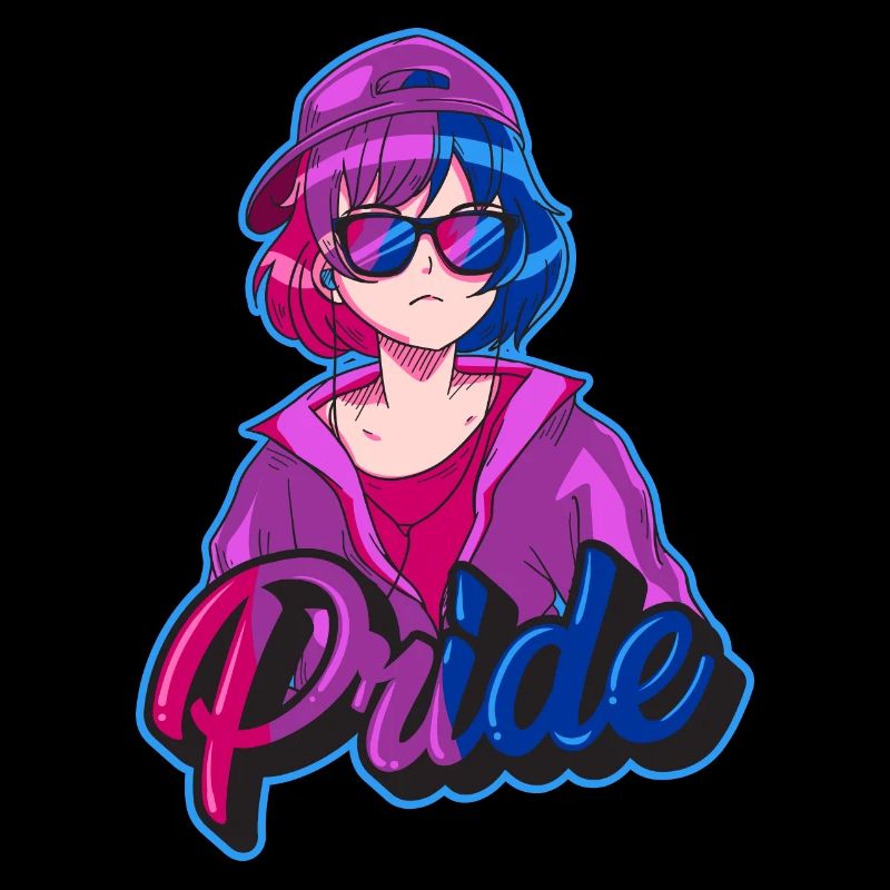 Bisexuell Stolz Bi Japanisch Cool Anime Mädchen Bi