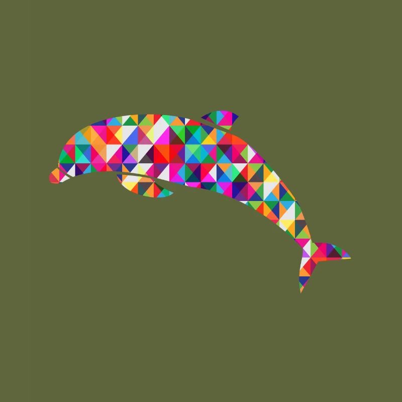 Delfin Mosaik Bunt