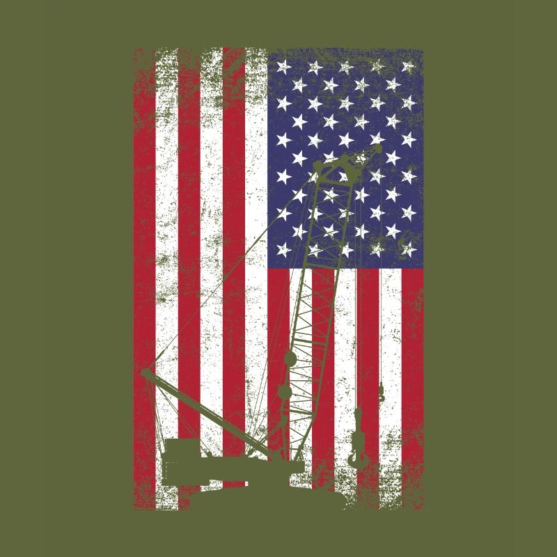 crane operator American Flag, crane operator