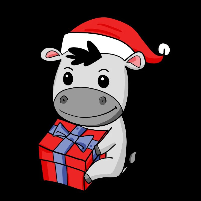Bébé âne de Noël avec cadeau