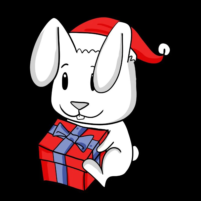 Lapin de Noël Bébé avec cadeau - Lapin