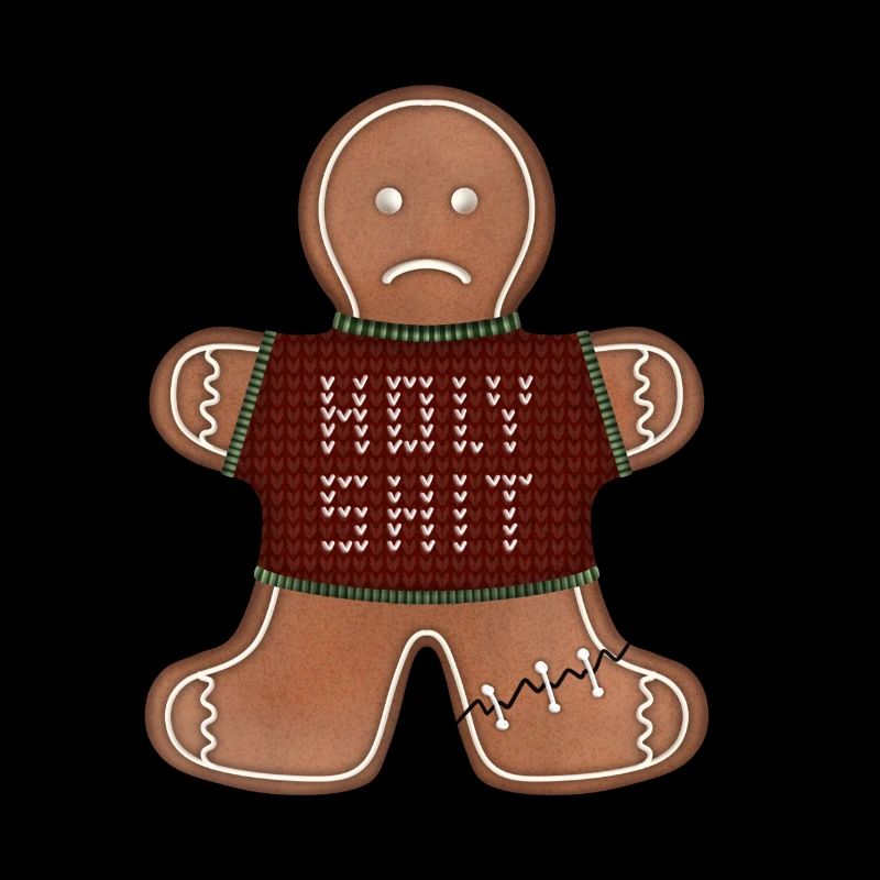 Lebkuchenmann mit ugly sweater holy shit