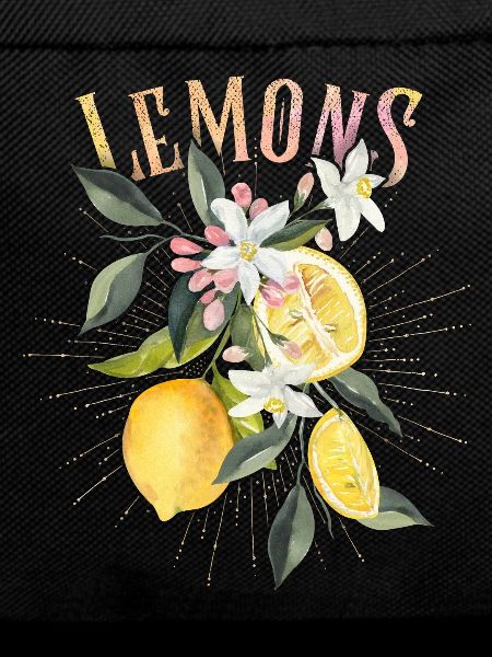 Lemon, botanical illustration, lemon blossoms