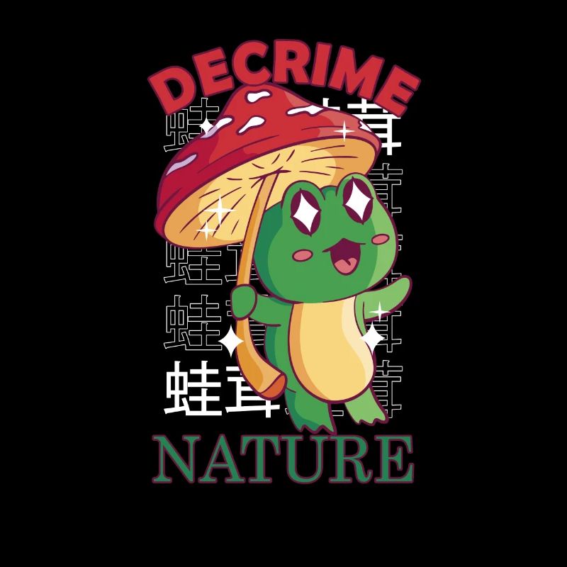 Decrime Nature Grenouille champignon colorée