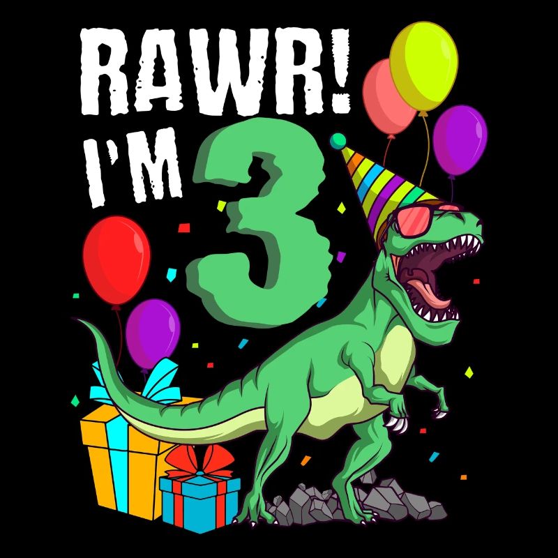 3. Geburtstag Ich Bin 3 Jahre T-Rex Dinosaurier