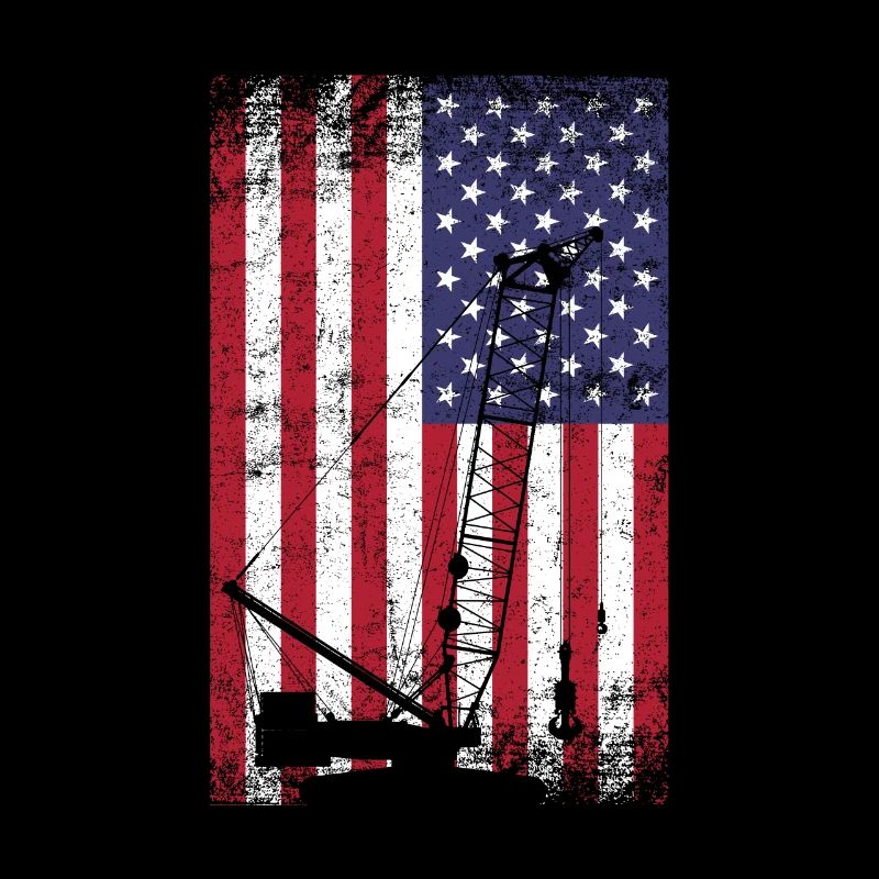 Crane operator american flag, crane operator