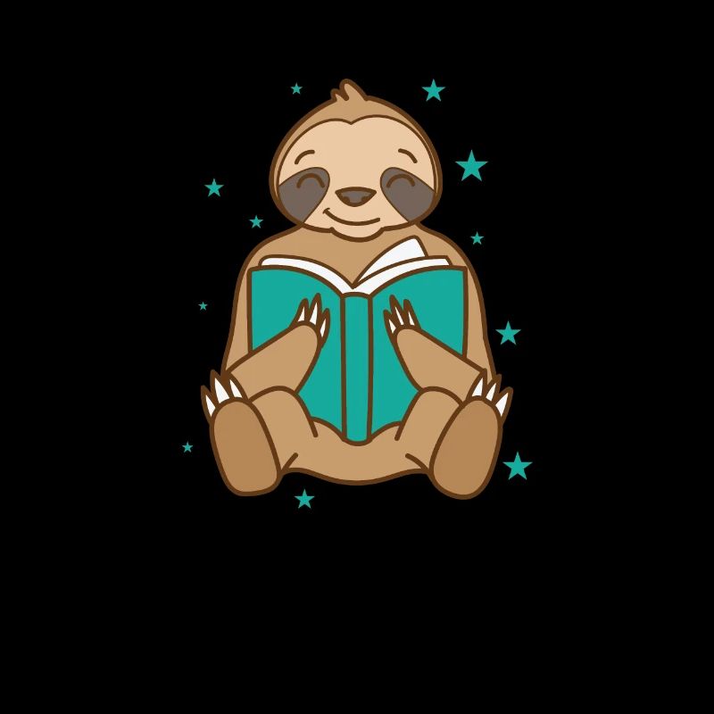 Sloth reads book lazy nature
