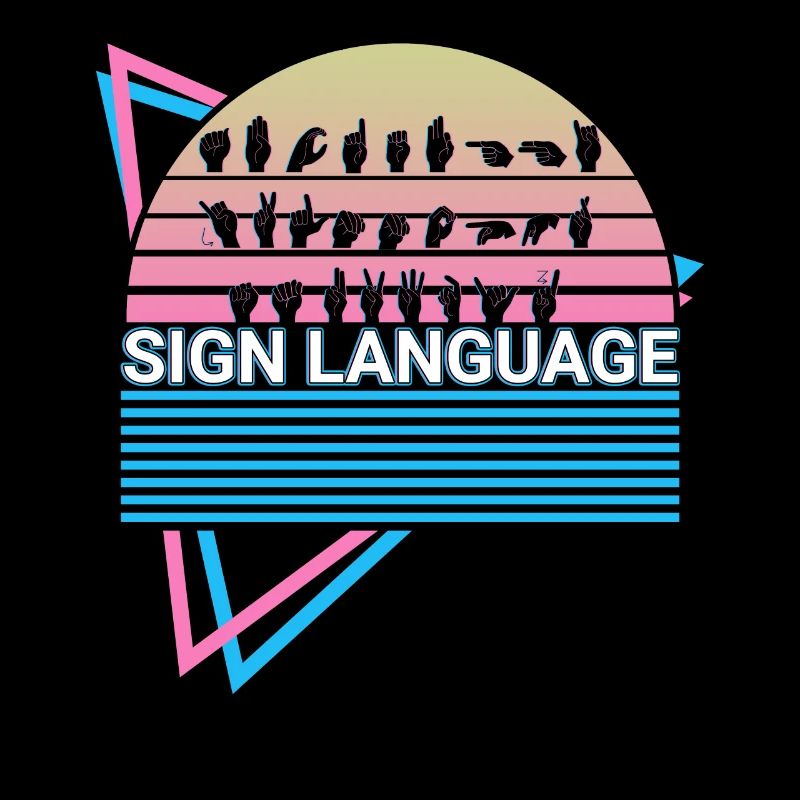 Gebärdensprache ASL Retro