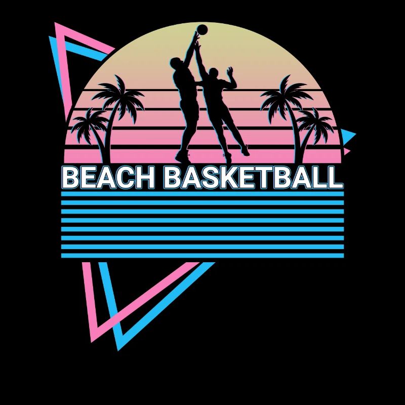 Beach Basketball Player Retro