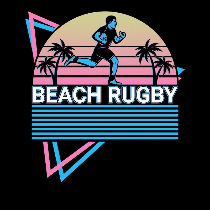 Beach Rugby Player Retro