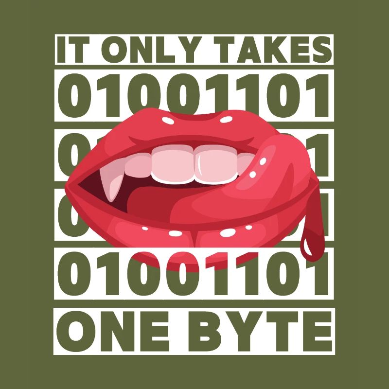 Bit bytes Binary Computer Nerd, Vampire, Dire, Jeu de mots