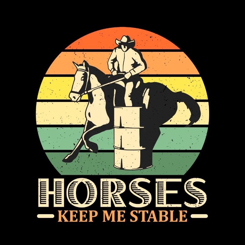 Les chevaux de course de barils me gardent stable Retro Cowboy