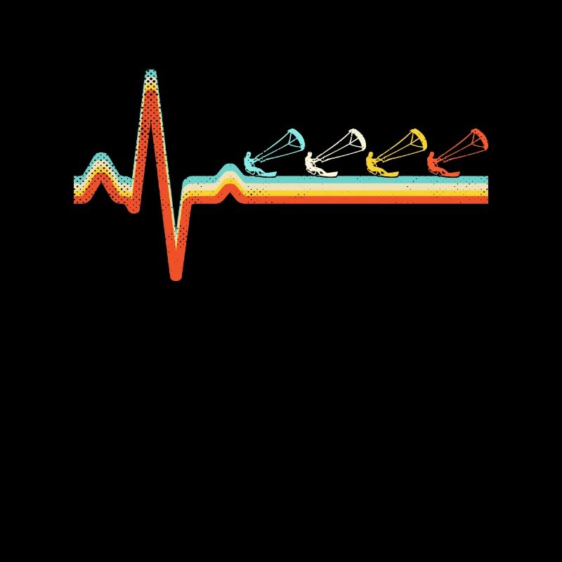 Kite Surf Retro Heartbeat