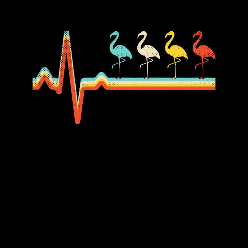 Flamingo Retro Heartbeat