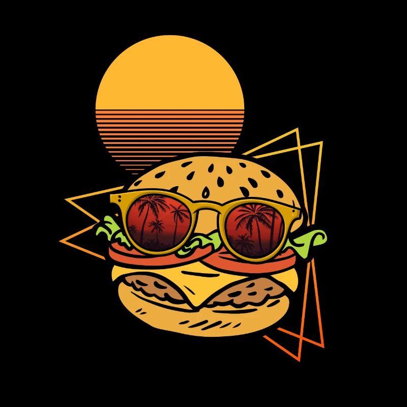 Funny Retro Burger