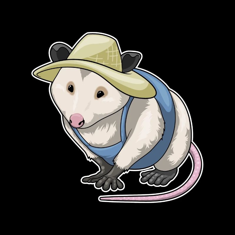 Opossum, fermier, ferme