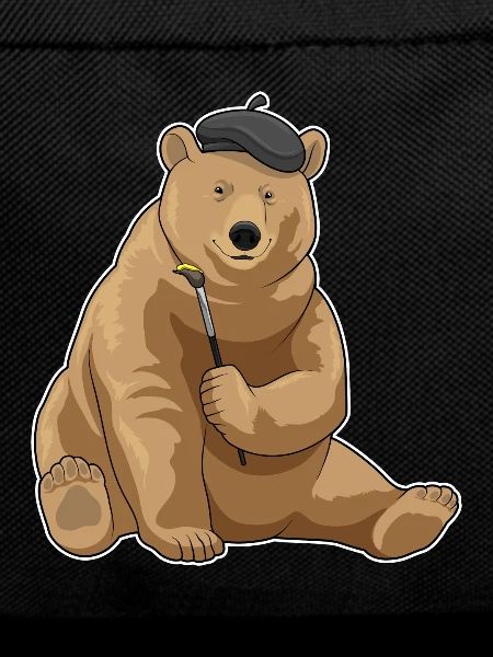 Bear Painter Brush Painting