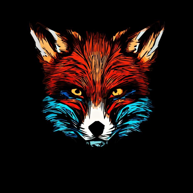 Fuchs Waldtier Design gepunktet mit Tierkopf