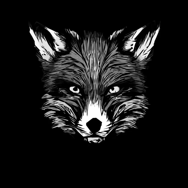 Fuchs Waldtier Design gepunktet mit Tierkopf