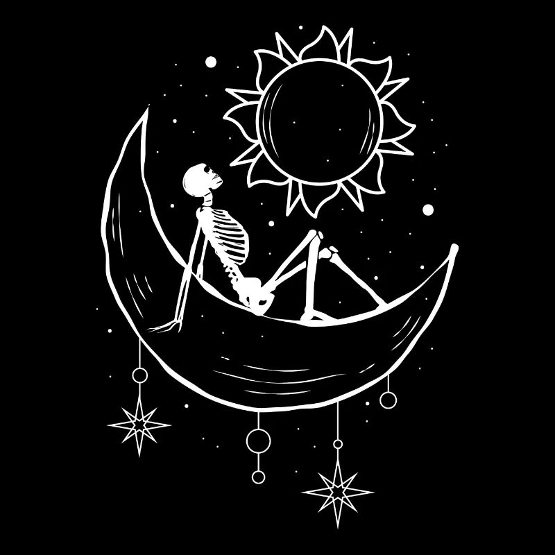 Bohemian Aesthetic Gothic Skeleton Celestial