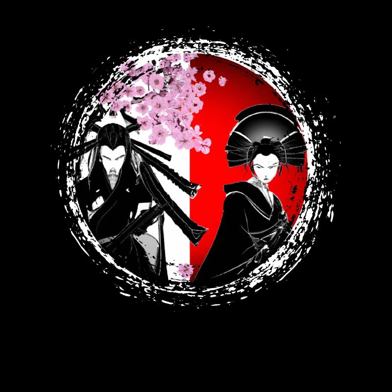 Geisha, traditionelle digitale Kunst, Japan