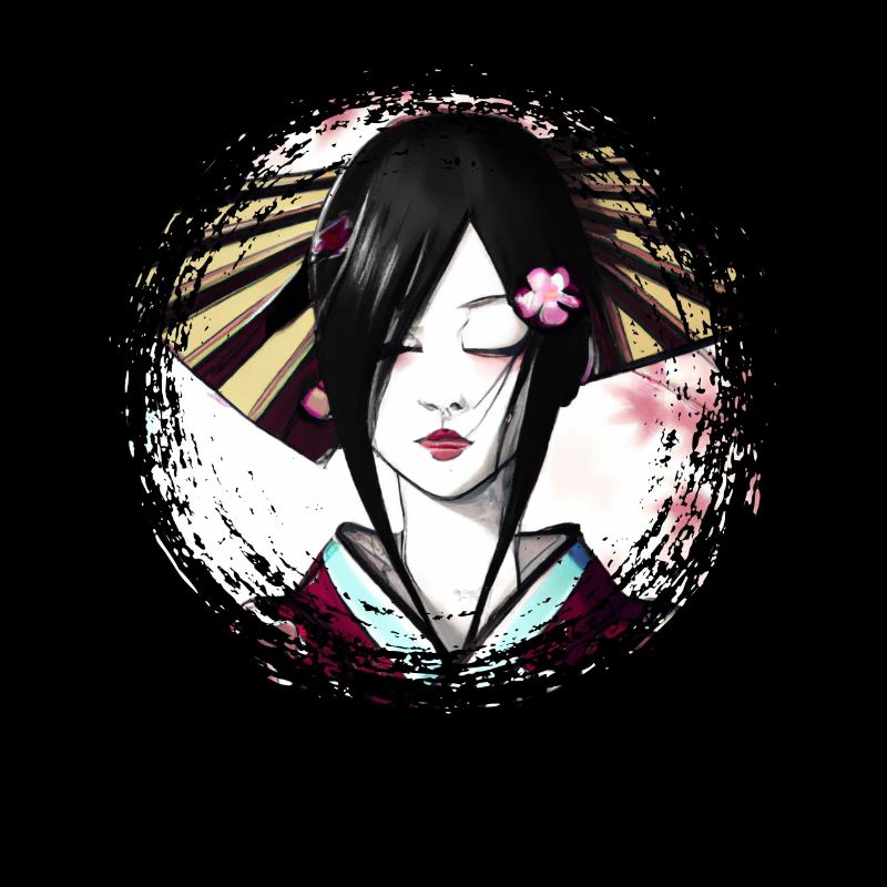 Geisha, traditionelle digitale Kunst, Japan