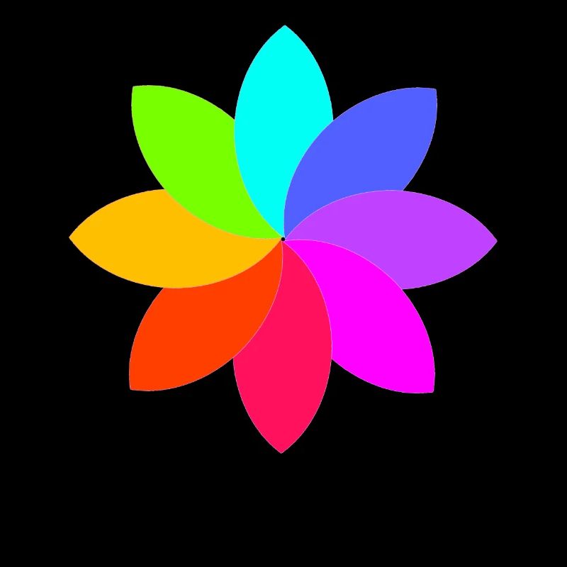 Regenbogenblume - Regenbogenfarben - Blume Grafik