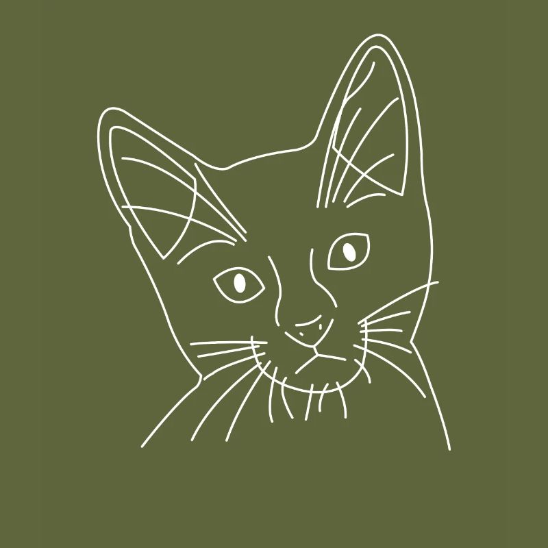 Visage de chat de chat dessiné