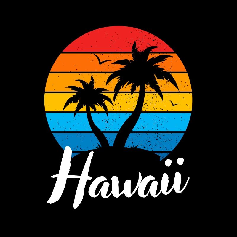Tropical Summer Vacation Palms Retro Hawaii