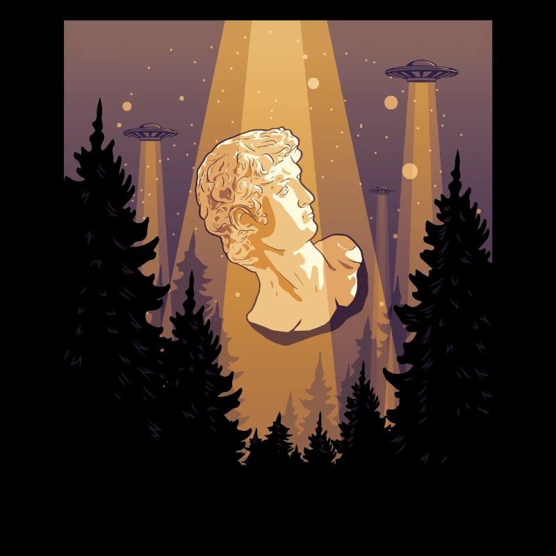 Cryptidcore Aesthetic David Statue UFO