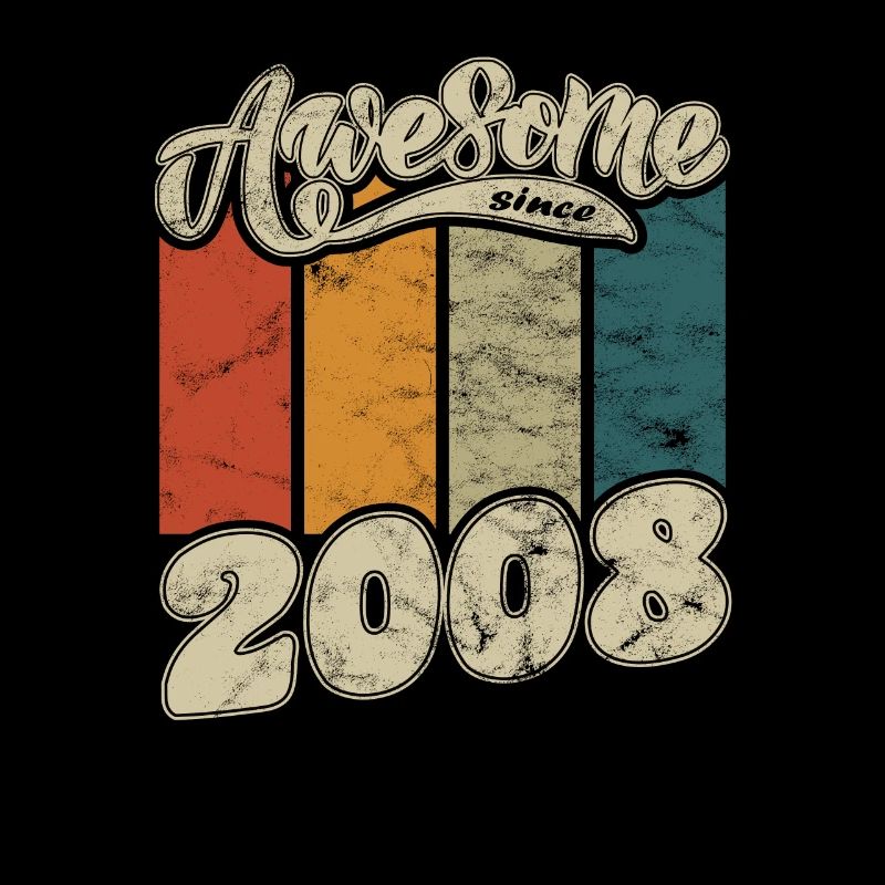2008 Geburtstag Awesome since Retro
