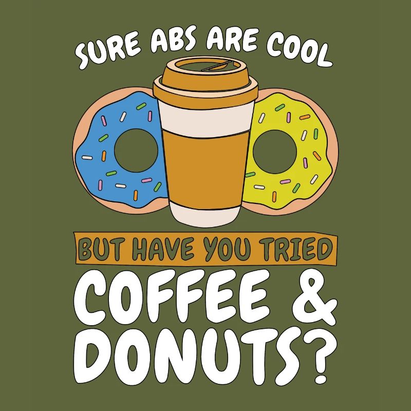 Coffee & Doughnuts Sure Abs sont des grains de café cool