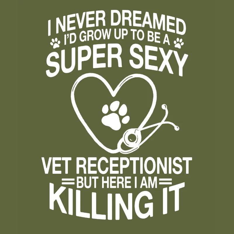 Funny veterinarian receptionist saying