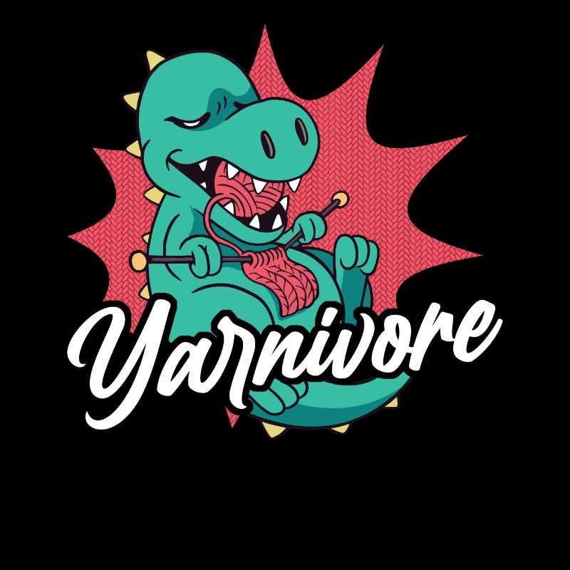 Knitting Knitter Pun Dinosaur