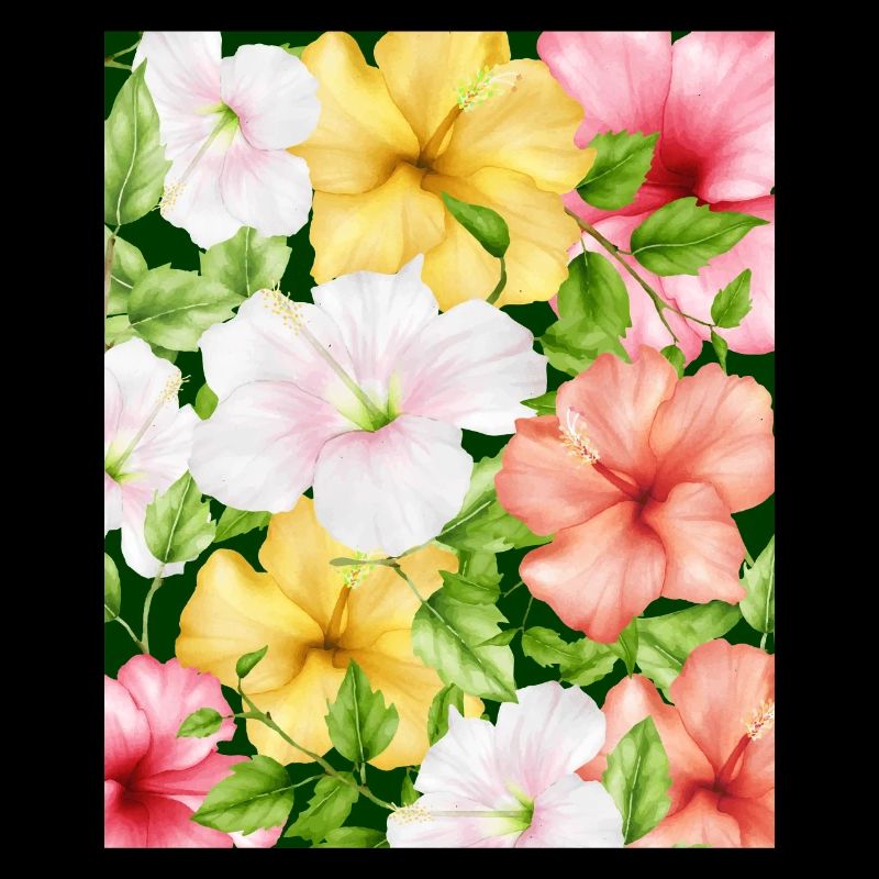 Coconut Girl Aesthetic Hibiscus Pattern