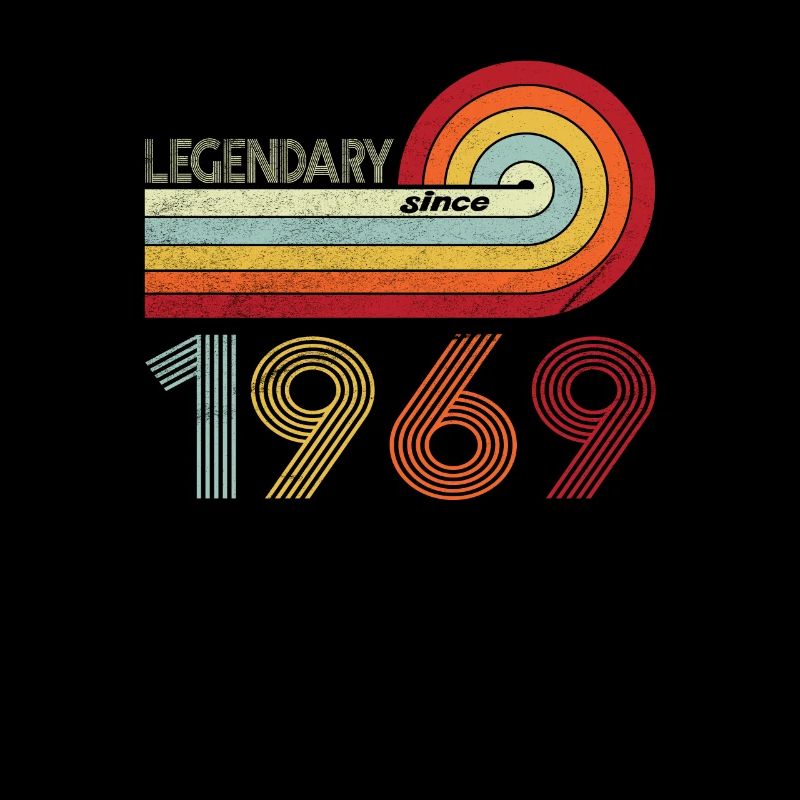 1969 Geburtstag Legendary since Vintage Rainbow