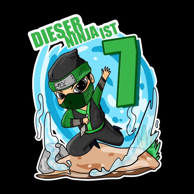 7. Geburtstag Junge Ninja Grün