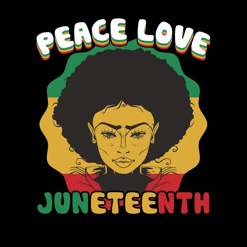 Peace Love Juneteenth Afro-Américain Noir