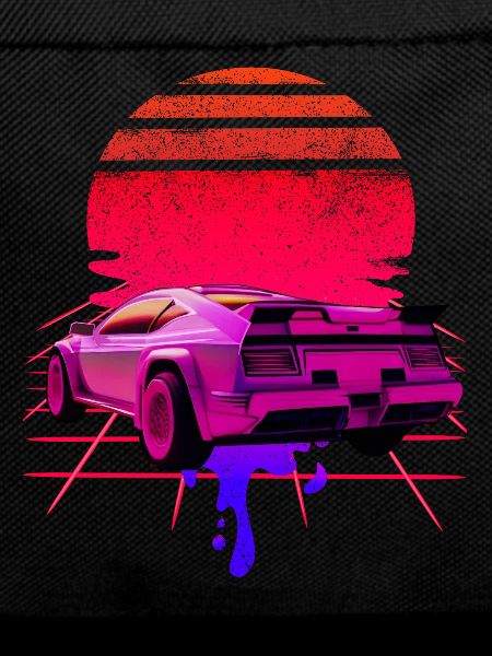 Retro Wave Supercar Sunset