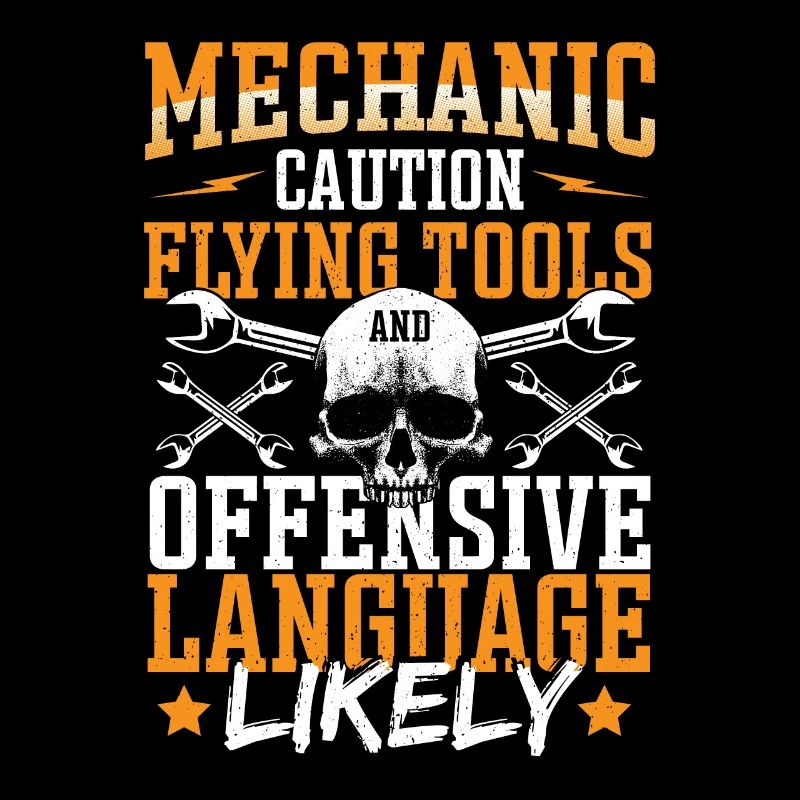 Mechanic Flying Tools And Offensive Language Car