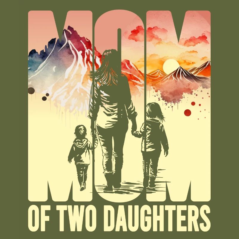 Mutter mit zwei Töchtern Muttertag Berge Mama Kind