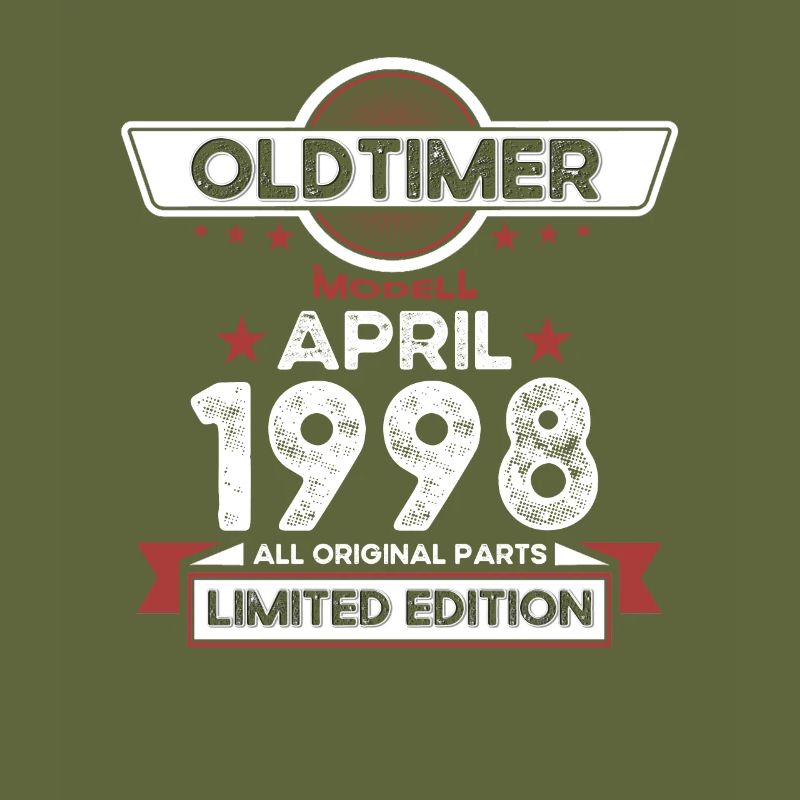 25th birthday man Oldtimer April born 1998