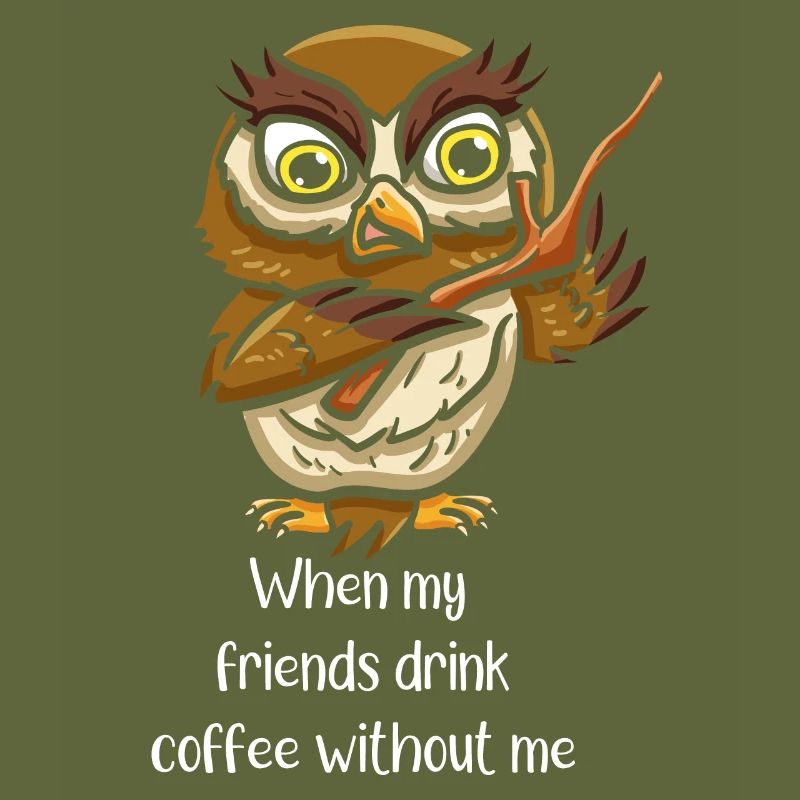 Eule Freunde mich trinken Kaffee