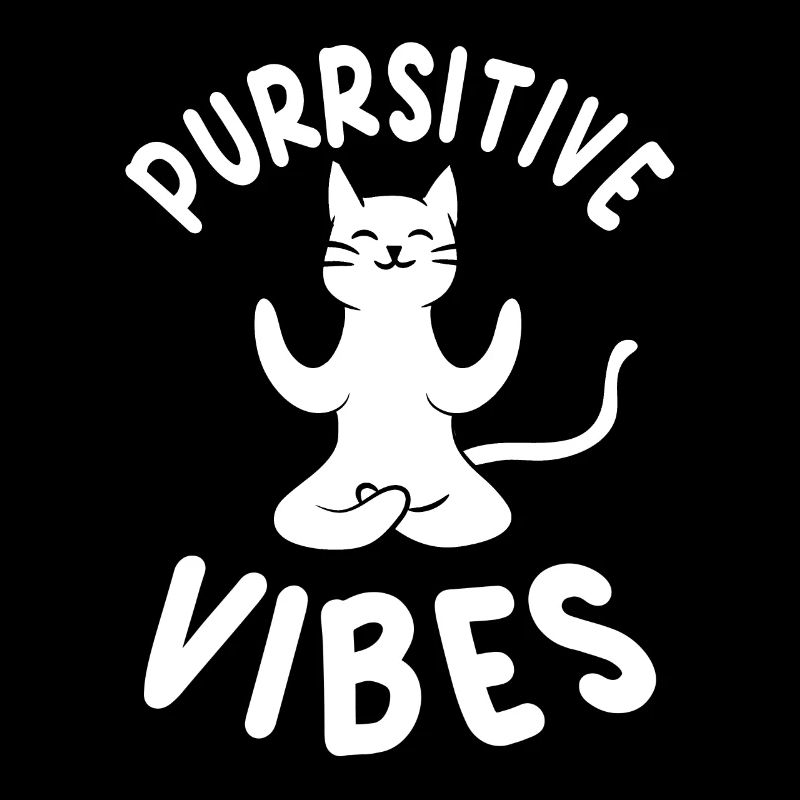 Funny Purring Vibes Yoga Cat