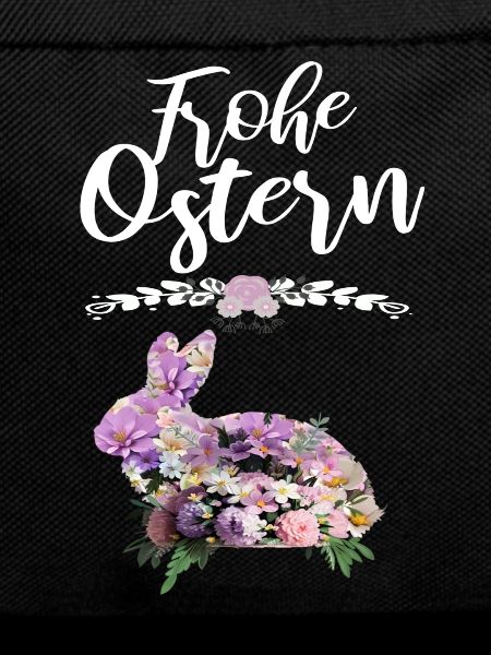 Frohe Ostern Blumen Osterhase